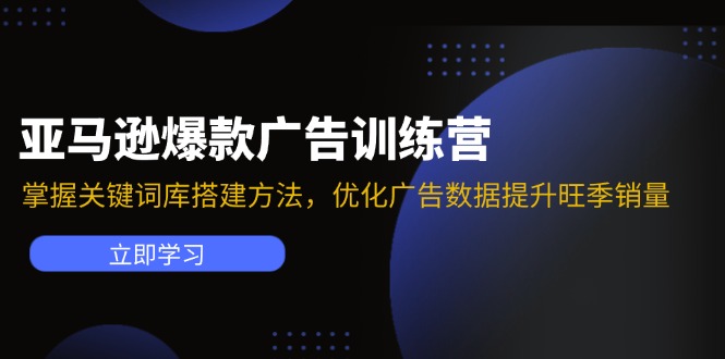 亚马逊爆款广告训练营：掌握关键词库搭建方法，优化广告数据提升旺季销量-董叔项目网