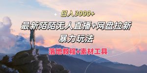 日入3000+,最新陌陌无人直播+网盘拉新暴力玩法,落地教程+素材工具-董叔项目网