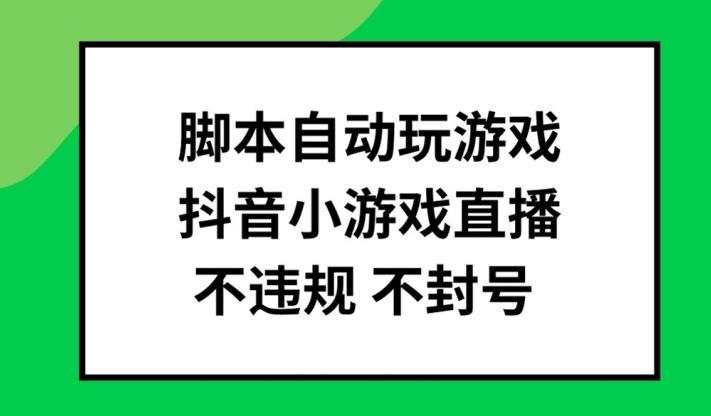 脚本自动玩游戏，抖音小游戏直播，不违规不封号可批量做【揭秘】-董叔项目网