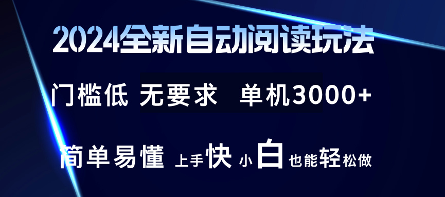 2024全新自动阅读玩法 全新技术 全新玩法 单机3000+ 小白也能玩的转 也…-董叔项目网