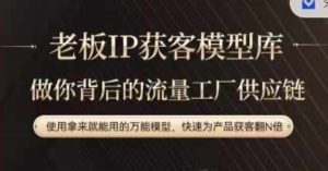 老板IP流量供应链,动作越少,账号越好,使用拿来就能用的万能模型,快速为产品获客翻N倍-董叔项目网