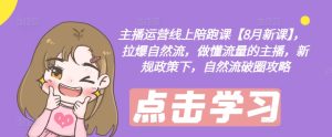主播运营线上陪跑课【8月新课】,拉爆自然流,做懂流量的主播,新规政策下,自然流破圈攻略-董叔项目网