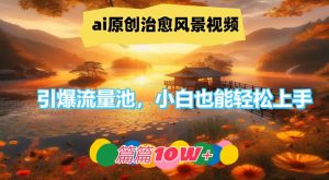 ai原创治愈风景视频,引爆流量池,小白也能轻松上手,篇篇10w+【揭秘】-董叔项目网