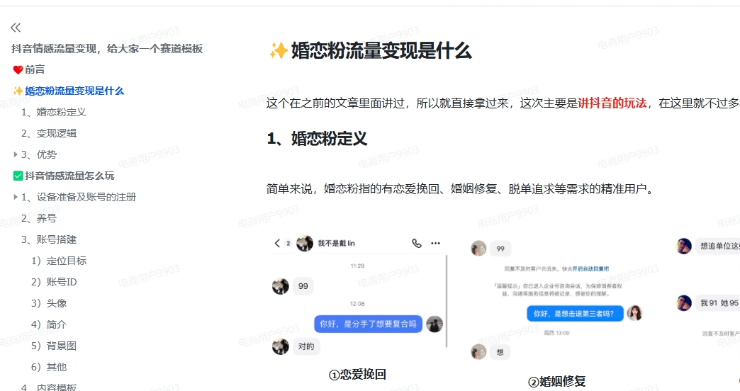 抖音情感流量变现,一个赛道模板3天变现5000+