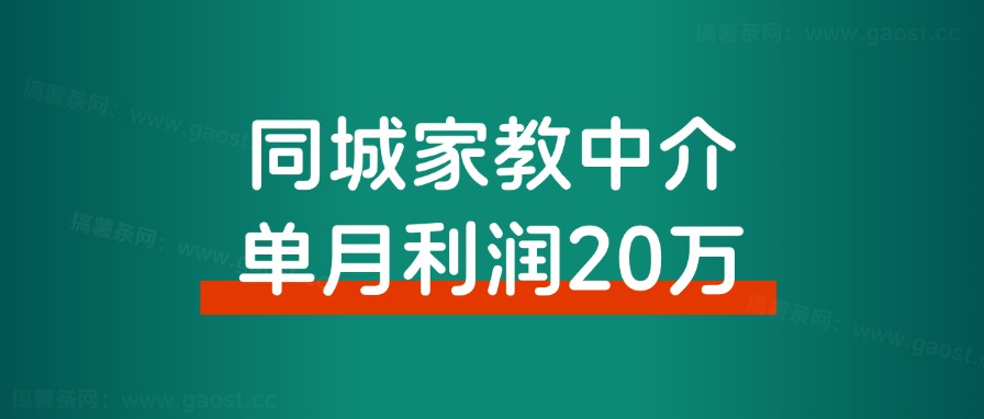 同城信息流：家教中介单月利润20万，我们做对了什么？-董叔项目网