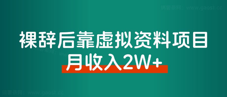 2024年,裸辞靠着虚拟资料项目月收入2W+,普通 人可复制的详细变现方法!-董叔项目网