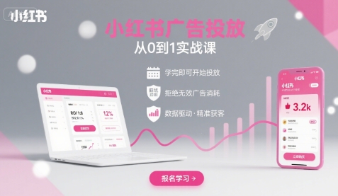 小红书广告投放从0到1的实战课,学完即可开始投放,拒绝无效广告消耗-董叔项目网