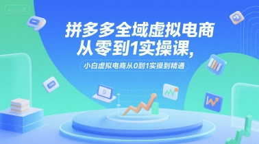 拼多多全域虚拟电商从零到1实操课，小白虚拟电商从0到1实操到精通-董叔项目网