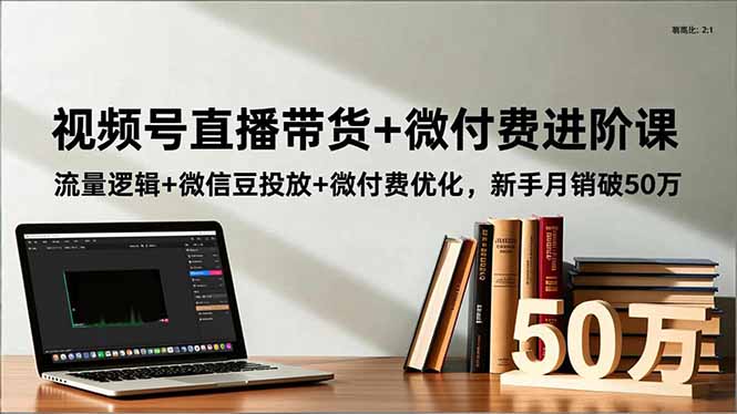 视频号直播带货+微付费进阶课:流量逻辑+微信豆投放+微付费优化,新手月销破50万-董叔项目网