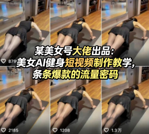 某美女号大佬出品:美女AI健身短视频制作教学,条条爆款的流量密码-董叔项目网