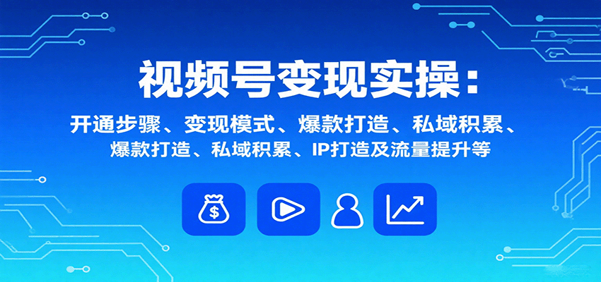 视频号变现实操，含开通步骤、变现模式、爆款打造、私域积累、IP打造及流量提升等-董叔项目网