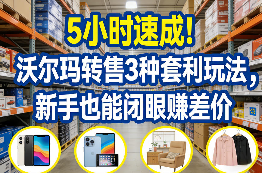 5小时速成！沃尔玛转售3种套利玩法，新手也能闭眼賺差价-董叔项目网
