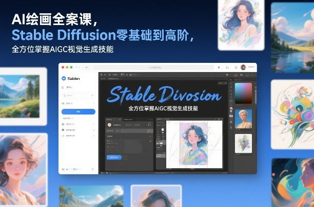 AI绘画全案课,Stable Diffusion零基础到高阶,全方位掌握AIGC视觉生成技能-董叔项目网