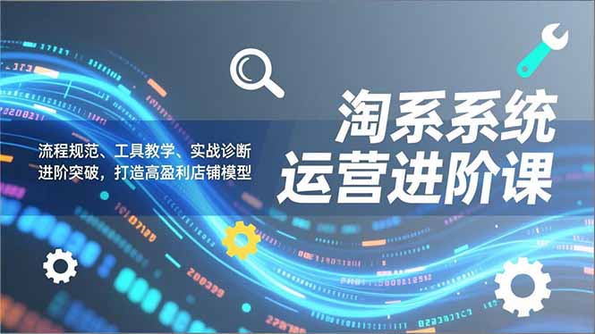 淘系系统运营进阶课2.0,流程规范、工具教学、实战诊断,进阶突破,打造高盈利店铺模型-董叔项目网