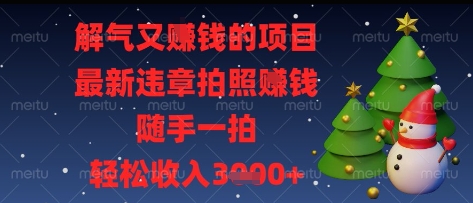 解气又挣钱的项目,最新违章拍照挣钱,随手一拍,轻松收入多张【揭秘】-董叔项目网