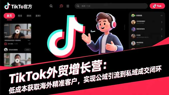 TikTok外贸增长营:低成本获取海外精准客户,实现公域引流到私域成交闭环-董叔项目网