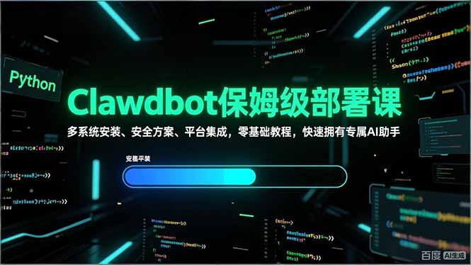 Clawdbot保姆级部署课,多系统安装、安全方案、平台集成,零基础教程,快速拥有专属AI助手-董叔项目网