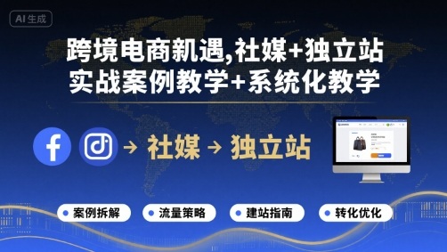 跨境电商新机遇，社媒+独立站，实战案例教学+系统化教学-董叔项目网
