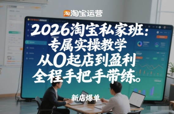 2026淘宝私家班:专属实操教学,从0起店到盈利,全程手把手带练-董叔项目网