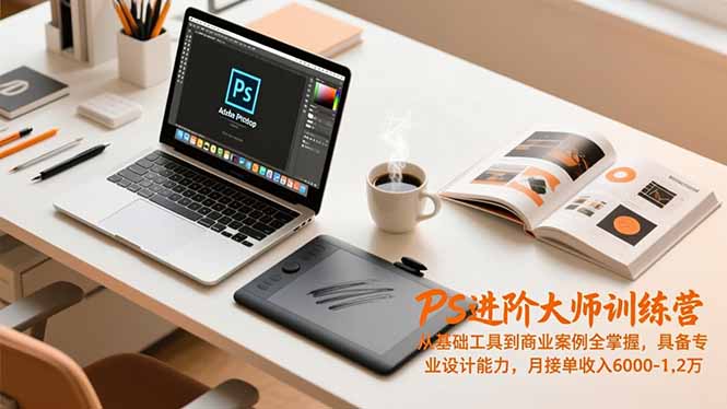 PS进阶大师训练营,从基础工具到商业案例全掌握,具备专业设计能力,月接单收入6000-1.2万-董叔项目网
