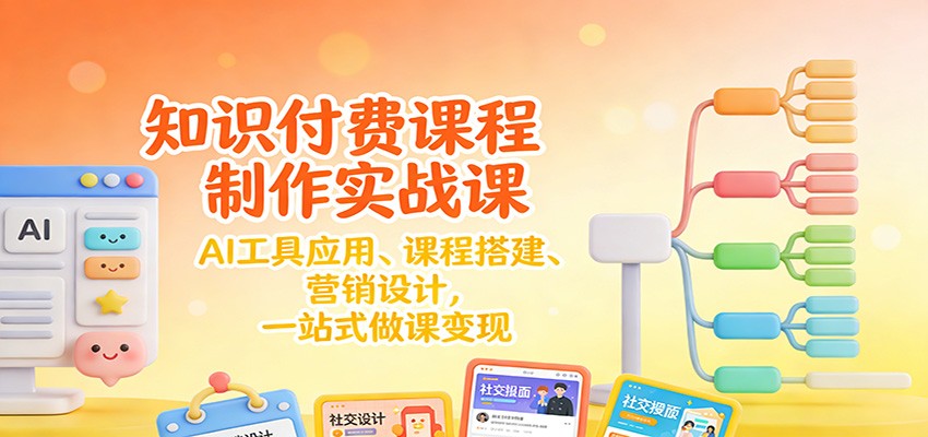 知识付费课程制作实战课：AI工具应用 、课程搭建、营销设计，一站式做课变现-董叔项目网