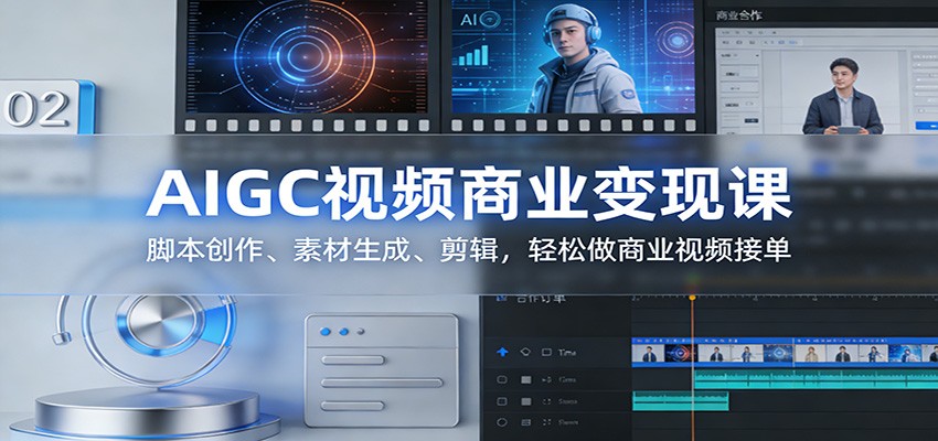 AIGC视频商业变现课：脚本创作、素材生成、剪辑，轻松做商业视频接单-董叔项目网