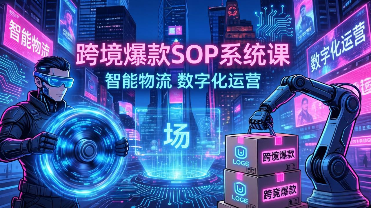 跨境爆款SOP系统课，“内容飞轮+精准投放+AI自动化”为核心，拆解“人×货×场”黄金公式-董叔项目网