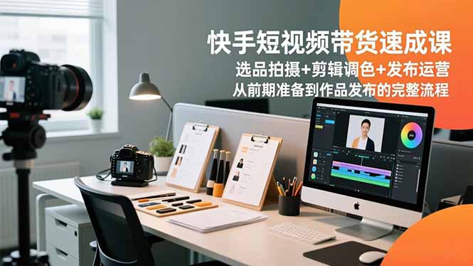 快手短视频带货速成课,选品拍摄+剪辑调色+发布运营,从前期准备到作品发布的完整流程-董叔项目网
