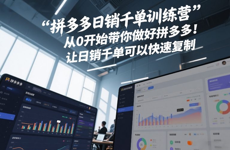 拼多多日销千单训练营，从0开始带你做好拼多多，让日销千单可以快速复制(更新26年1月)-董叔项目网