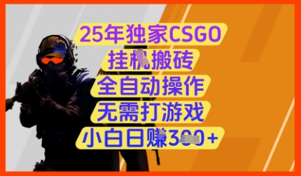 25年独家CSGO挂G搬砖,全自动操作,无需打游戏,小白日入3张+【揭秘】-董叔项目网