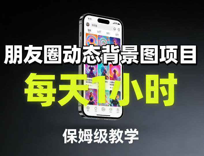 朋友圈动态背景图项目，每天1小时，保姆级教学-董叔项目网