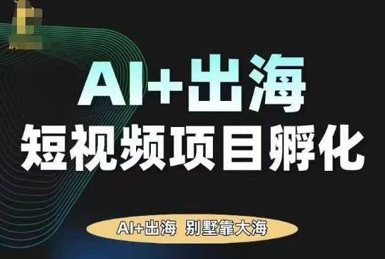 AI·TikTok AI+出海短视频项目孵化,陪你从0-1借助AI实现出海变现-董叔项目网