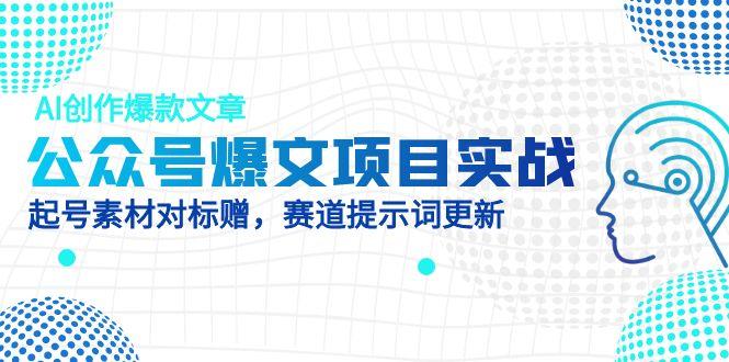 公众号爆文项目实战，AI创作爆款文章，起号素材对标赠(附赛道AI提示词-董叔项目网
