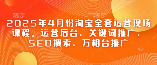 2025年4月份淘宝全套运营现场课程，运营后台、关键词推广、SEO搜索、万相台推广-董叔项目网