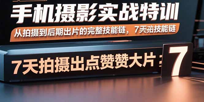 手机摄影实战特训，从拍摄到后期出片的完整技能链，7天拍出点赞大片-董叔项目网