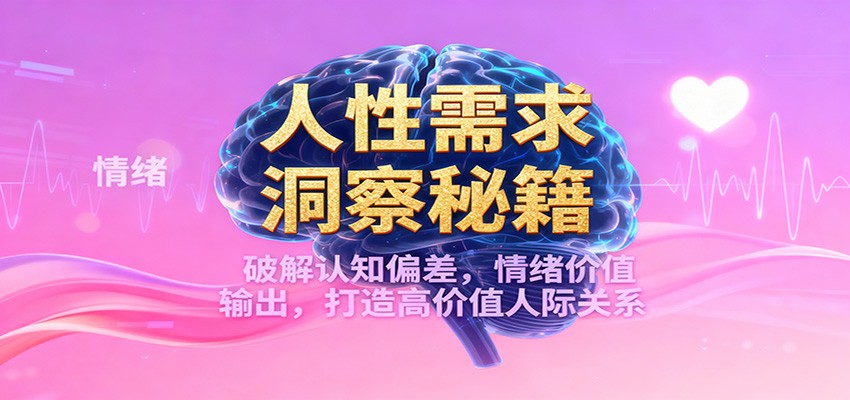 人性需求洞察秘籍，破解认知偏差，情绪价值输出，打造高价值人际关系-董叔项目网