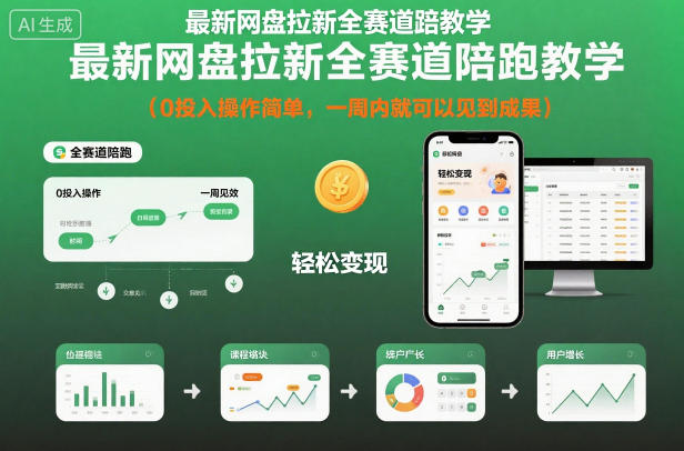 最新网盘拉新全赛道陪跑教学,0投入操作简单,一周内就可以见到成果-董叔项目网