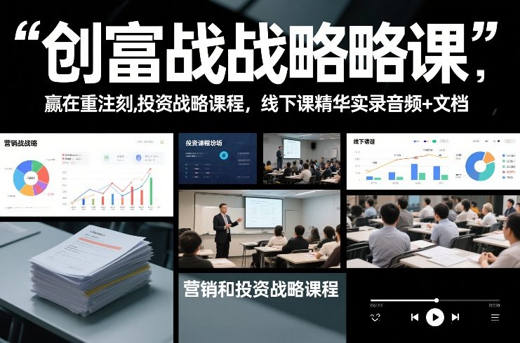 创富战略课，赢在重注时刻，营销和投资战略课程，线下课精华实录音频+文档-董叔项目网