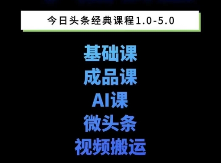 头条图文课1-5期教你头条图文写作、微头条、视频搬运变现，适合新手快速起号玩法-董叔项目网