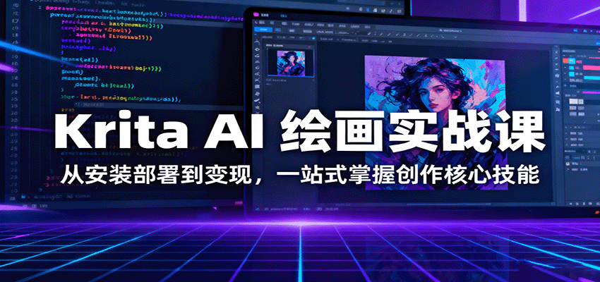 Krita AI 绘画实战课：从安装部署到变现，一站式掌握创作核心技能-董叔项目网