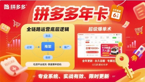 拼多多年卡，拼多多全链路运营底层逻辑，超级爆单术【更新26年3月29日】-董叔项目网