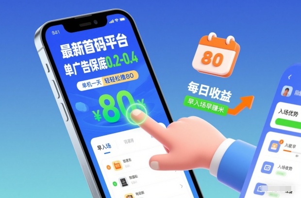 最新首码平台，单广告保底0.2-0.4，单机一天轻松撸80，早入场早賺米【揭秘】-董叔项目网