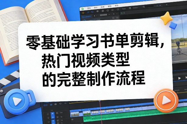 零基础学习书单剪辑，热门视频类型的完整制作流程(更新2026)-董叔项目网