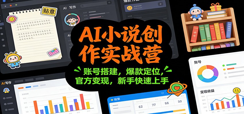 AI小说创作实战营：账号搭建，爆款定位，官方变现，新手快速上手-董叔项目网