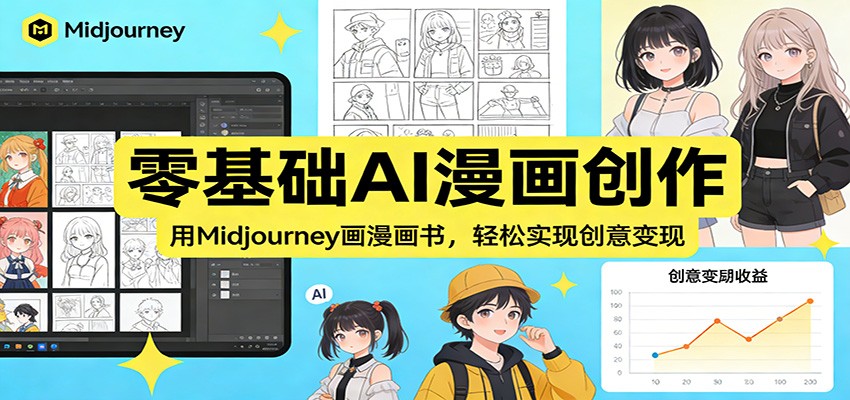 图片[1]-零基础AI漫画创作：用Midjourney画漫画书，轻松实现创意变现-董叔项目网
