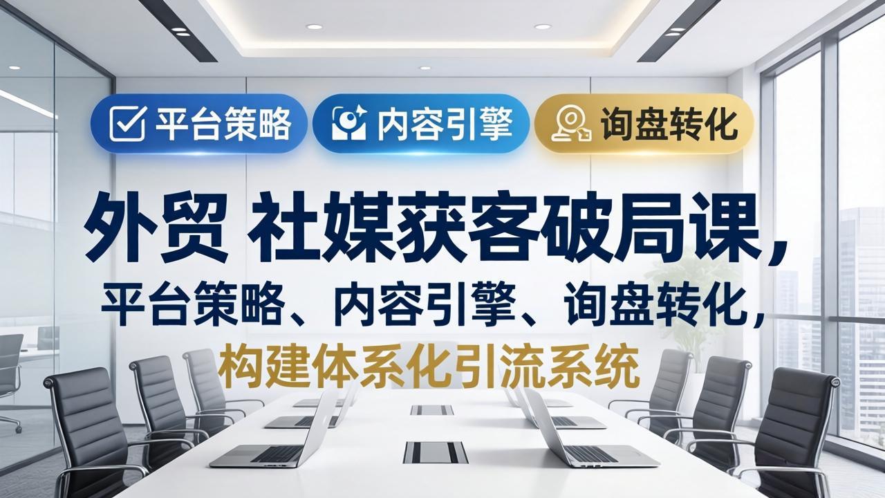 外贸 社媒获客破局课,平台策略、内容引擎、询盘转化,构建体系化引流系统(更新26年3月-董叔项目网