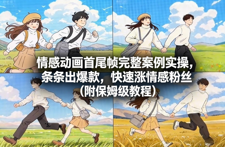 情感动画首尾帧完整案例实操，条条出爆款，快速涨情感粉丝(附保姆级教程)-董叔项目网