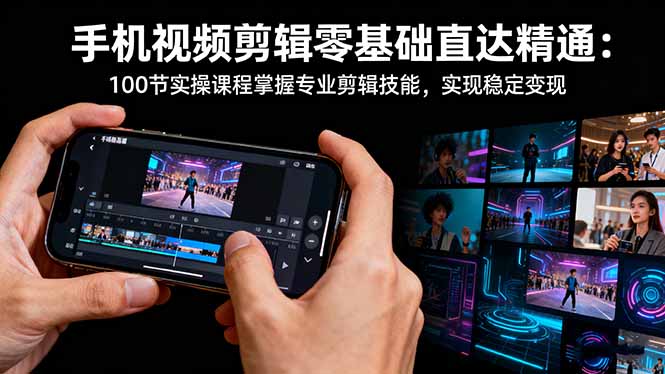 手机视频剪辑零基础直达精通:100节实操课程掌握专业剪辑技能,实现稳...-董叔项目网