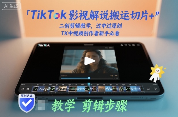 TikTok影视解说搬运切片+二创剪辑教学,过中过原创,TK中视频创作者新手必看-董叔项目网