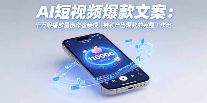 AI短视频爆款文案：千万级播放量创作者亲授，持续产出爆款的完整工作流-董叔项目网